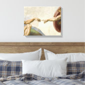 Oprichting van Adam Hands - Michelangelo Canvas Afdruk (Insitu (Slaapkamer))