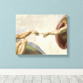 Oprichting van Adam Hands - Michelangelo Canvas Afdruk (Insitu (Houten vloer))
