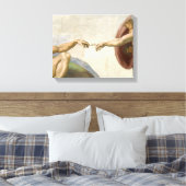 Oprichting van Adam Hands - Michelangelo Canvas Afdruk (Insitu (Slaapkamer))