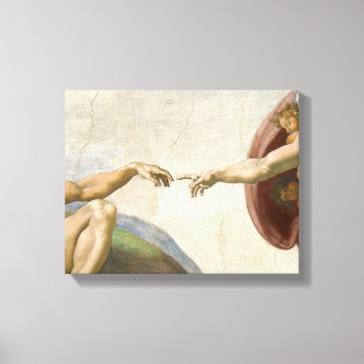 Oprichting van Adam Hands - Michelangelo Canvas Afdruk (Voorkant)