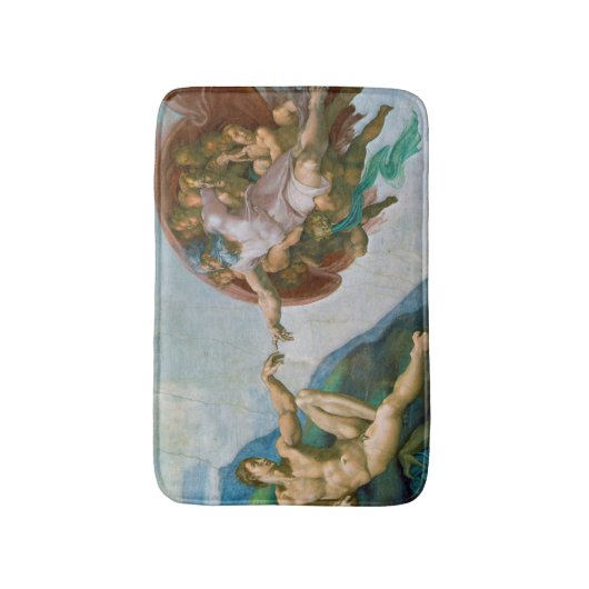 Oprichting van Adam - Michelangelo 1475 - 1564 Badmat (Voorkant Verticaal)