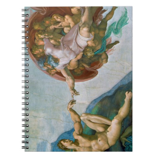 Oprichting van Adam - Michelangelo 1475 - 1564 Notitieboek (Voorkant)