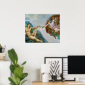 Oprichting van Adam - Michelangelo 1475 - 1564 Poster (Thuiskantoor)