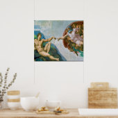 Oprichting van Adam - Michelangelo 1475 - 1564 Poster (Keuken)