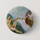 Oprichting van Adam - Michelangelo 1475 - 1564 Ronde Button 5,7 Cm (Voorkant)