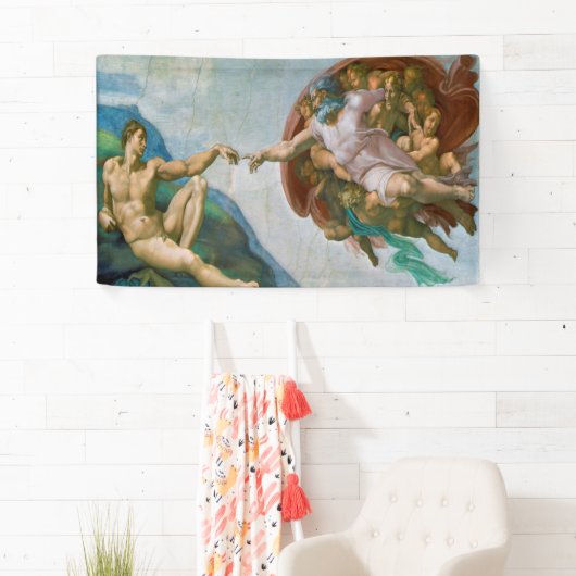 Oprichting van Adam - Michelangelo 1475 - 1564 Spandoek (Insitu)
