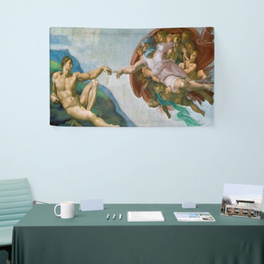 Oprichting van Adam - Michelangelo 1475 - 1564 Spandoek (Beurs)