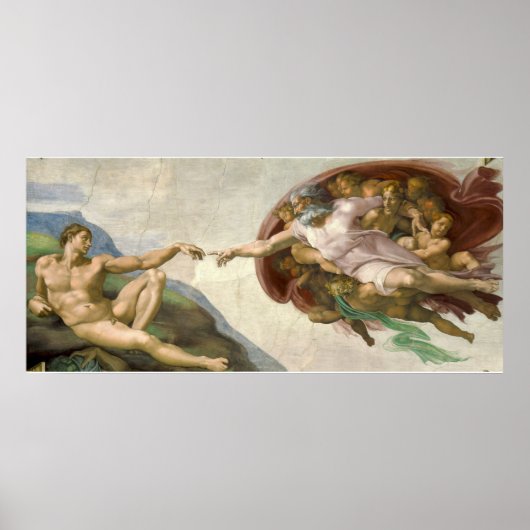 Oprichting van Adam - Michelangelo Poster (Voorkant)