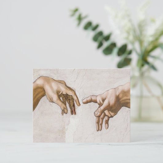 Oprichting van Adam Sistine Chapel - Michelangelo Briefkaart (Staand voorkant)