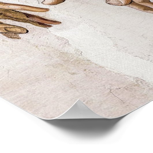 Oprichting van Adam Sistine Chapel - Michelangelo Poster (Hoek)