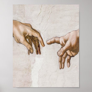 Oprichting van Adam Sistine Chapel - Michelangelo Poster