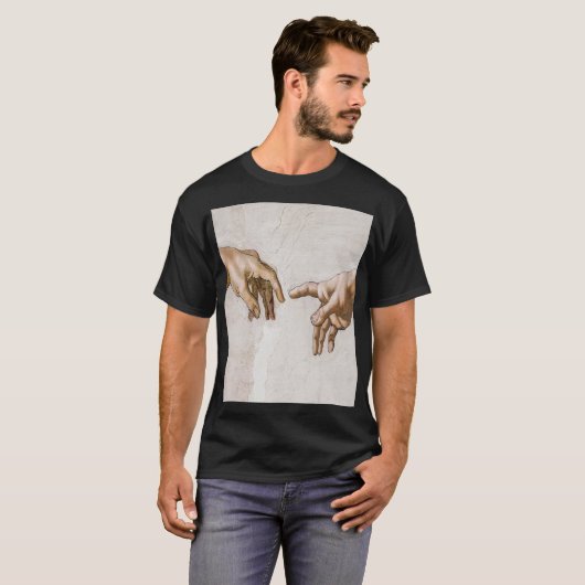 Oprichting van Adam Sistine Chapel - Michelangelo T-shirt (Voorkant volledig)