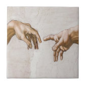 Oprichting van Adam Sistine Chapel - Michelangelo Tegeltje (Voorkant)