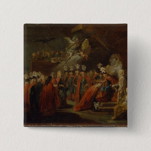 Oprichting van de Orde van de Zwarte Eagle Vierkante Button 5,1 Cm (Voorkant)