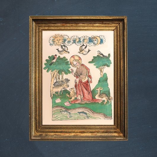 Oprichting van de wereld - Bijbelmiddeleeuwse manu Poster