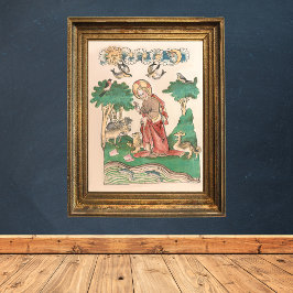 Oprichting van de wereld - Bijbelmiddeleeuwse manu Poster