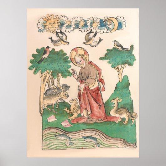 Oprichting van de wereld - Bijbelmiddeleeuwse manu Poster (Voorkant)