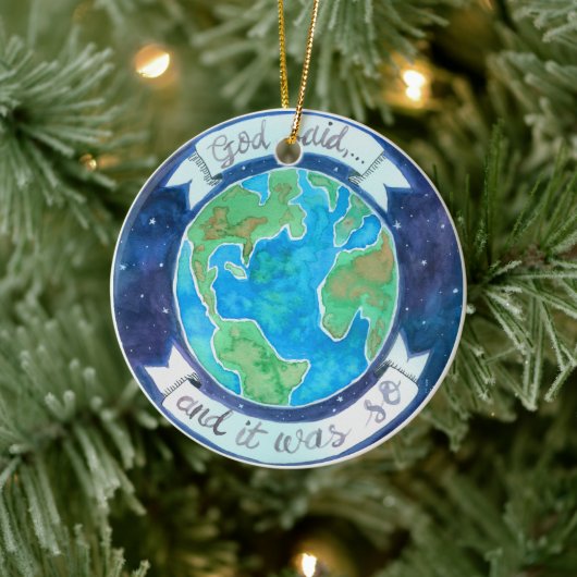 Oprichting van de World Jesse Tree Keramisch Ornament (Boom)