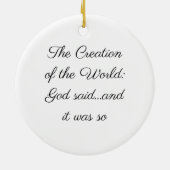 Oprichting van de World Jesse Tree Keramisch Ornament (Achterkant)