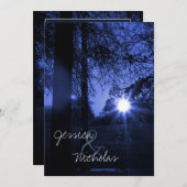 Oprichting van een 'sunset w Trees Blue Wedding In Kaart (Voorkant / Achterkant)