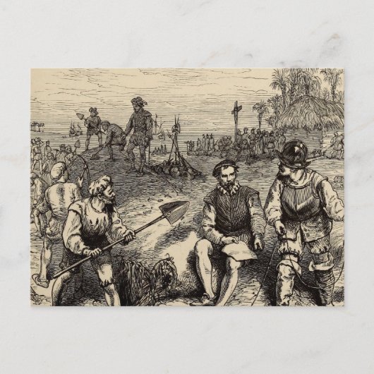 Oprichting van St. Augustine, Florida 1565 Briefkaart (Voorkant)