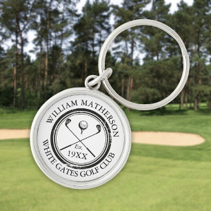 Oprichtingsdatum van gepersonaliseerde golfclubnaa sleutelhanger