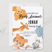 Oproep aan alle feestbeesten, Kids Safari Feestje Kaart (Voorkant)