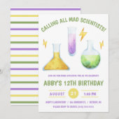 Oproep aan alle gekke wetenschappers! Science Birt Kaart (Voorkant / Achterkant)