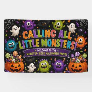 Oproep aan alle monsters feestbanner spandoek