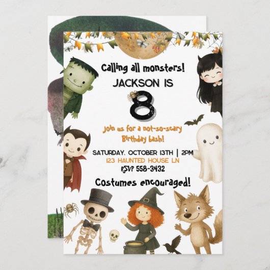 Oproep aan alle monsters! Halloween verjaardagsfee Kaart (Voorkant / Achterkant)