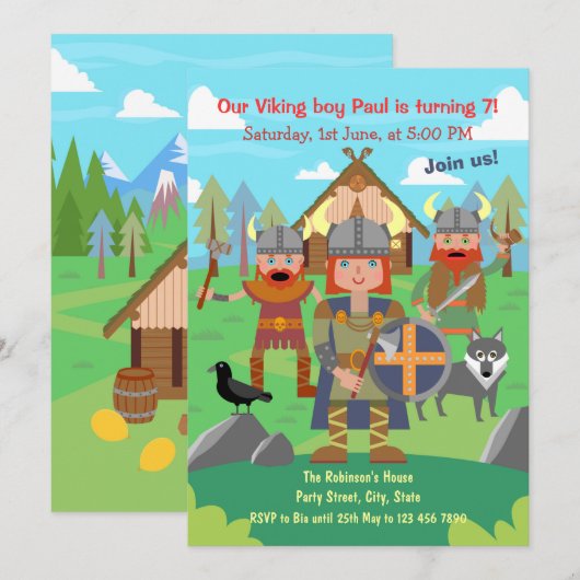 Oproep aan alle Vikingkinderen voor een uitnodigin Kaart (Voorkant / Achterkant)