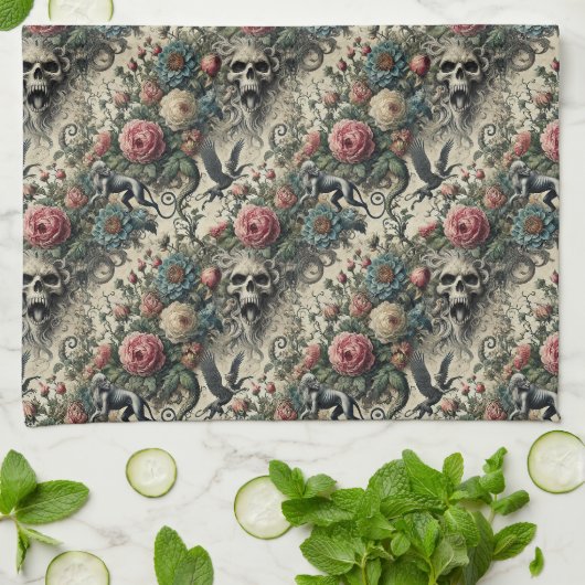 Oproep aan de Night Gallery - Gotisch Victoriaans Theedoek (Gevouwen)