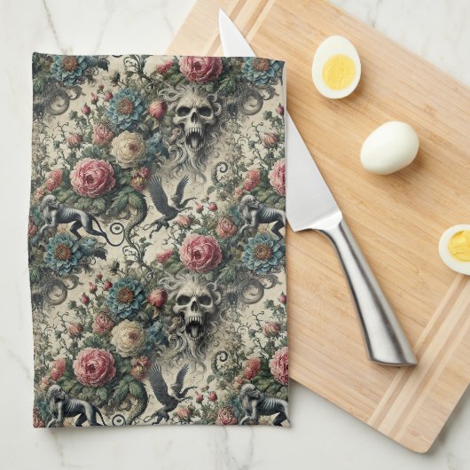 Oproep aan de Night Gallery - Gotisch Victoriaans Theedoek (Quarter Fold)