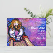 Oproep aan de Torah Bat Mitzvah Uitnodiging hebrew (Staand voorkant)