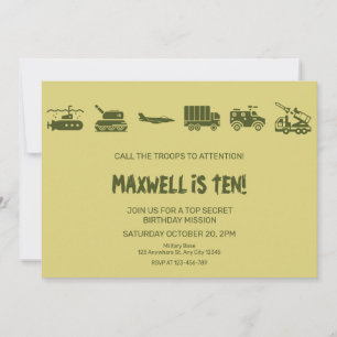 Oproep aan troepen om verjaardagsuitnodiging te me kaart