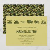 Oproep aan troepen om verjaardagsuitnodiging te me kaart (Voorkant / Achterkant)