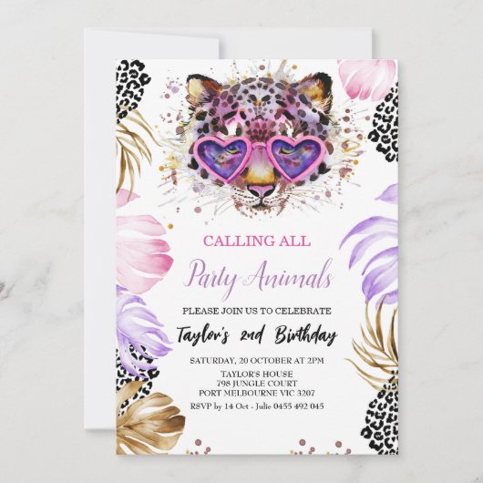 Oproep All Party Dier Verjaardag Kaart (Voorkant)