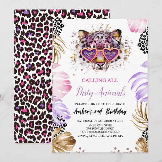 Oproep All Party Dier Verjaardag Kaart (Voorkant / Achterkant)