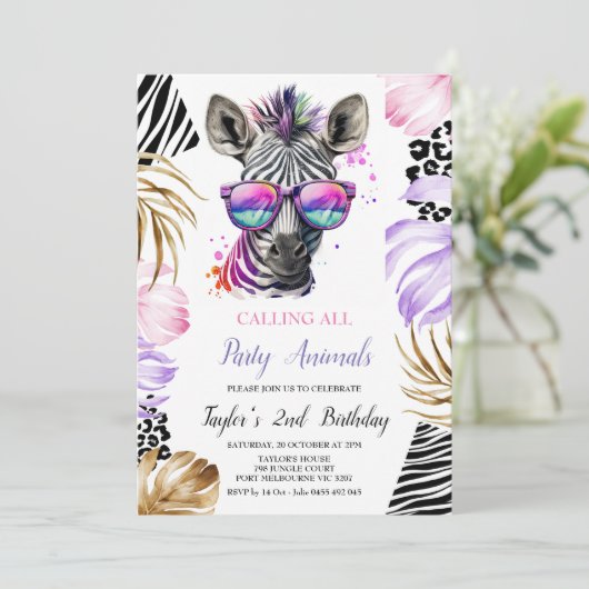 Oproep All Party Dier Verjaardag Kaart (Staand voorkant)