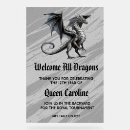 Oproep Alle Draken Verjaardag Acryl Teken Bord