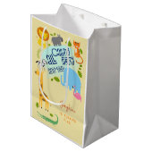 Oproep alle feestbeesten kinderen verjaardagsfeest medium cadeauzakje (Voorkant Gekanteld)