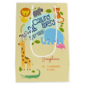 Oproep alle feestbeesten kinderen verjaardagsfeest medium cadeauzakje (Achterkant)