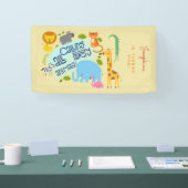 Oproep alle feestbeesten kinderen verjaardagsfeest spandoek (Beurs)