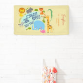 Oproep alle feestbeesten kinderen verjaardagsfeest spandoek (Insitu)