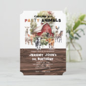 Oproep alle feestdieren moderne rustieke verjaarda kaart (Staand voorkant)