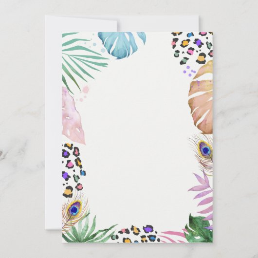 Oproep alle feestdieren verjaardag uitnodiging (Achterkant)