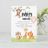 Oproep alle feestdieren Waterverf Verjaardag Kaart (Staand voorkant)