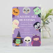 Oproep alle monster bash Halloween Verjaardagsfees Kaart