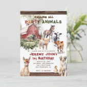 Oproep Alle Party Boerderij Dieren Verjaardag Kaart (Staand voorkant)