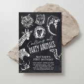 Oproep Alle Party Dieren Chalkboard Verjaardag Kaart